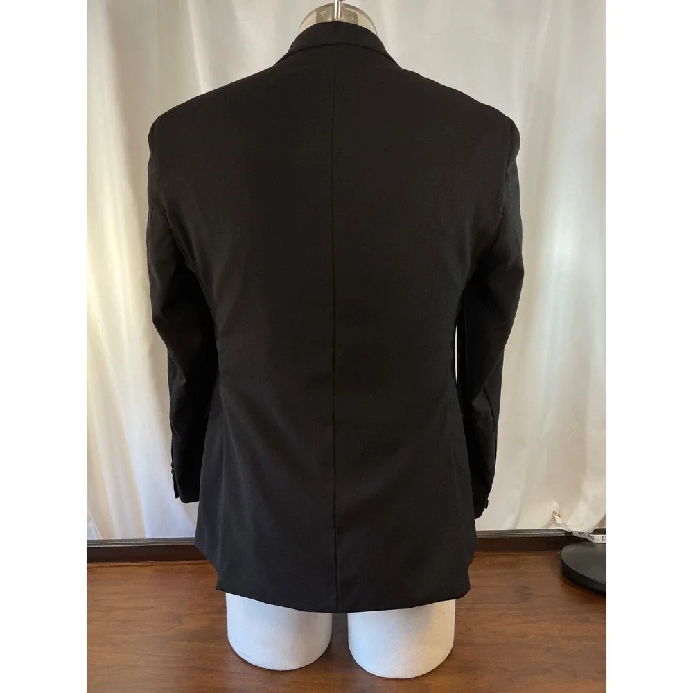 Tux Pronto Uomo Tuxedo 40 Short  Jacket Prom Formal Wedding Black Wool Blend